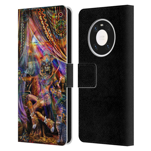 Jumbie Art Gods and Goddesses Bastet Leather Book Wallet Case Cover For Huawei Mate 40 Pro 5G