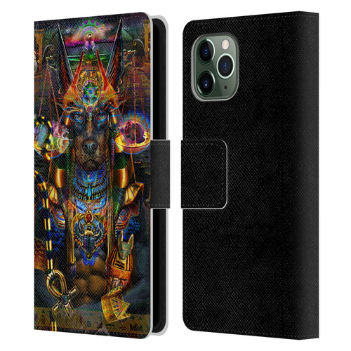 Jumbie Art Gods and Goddesses Anubis Leather Book Wallet Case Cover For Apple iPhone 11 Pro