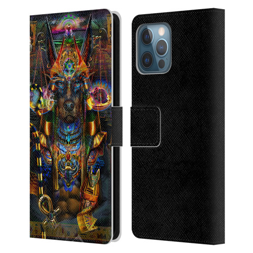 Jumbie Art Gods and Goddesses Anubis Leather Book Wallet Case Cover For Apple iPhone 12 Pro Max