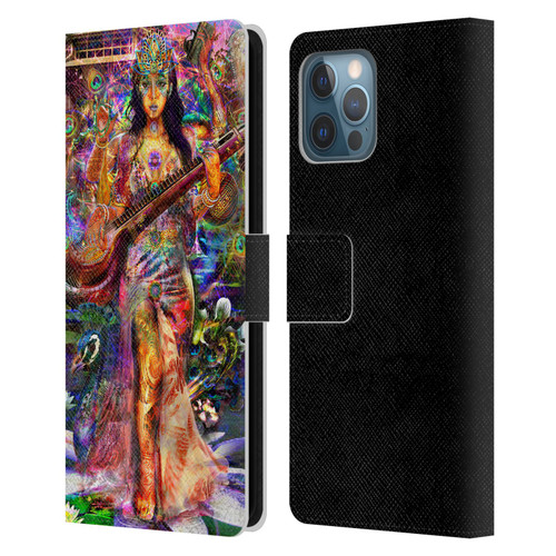 Jumbie Art Gods and Goddesses Saraswatti Leather Book Wallet Case Cover For Apple iPhone 12 Pro Max