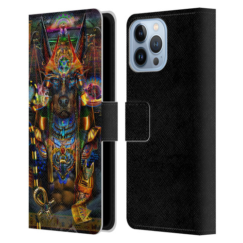 Jumbie Art Gods and Goddesses Anubis Leather Book Wallet Case Cover For Apple iPhone 13 Pro Max