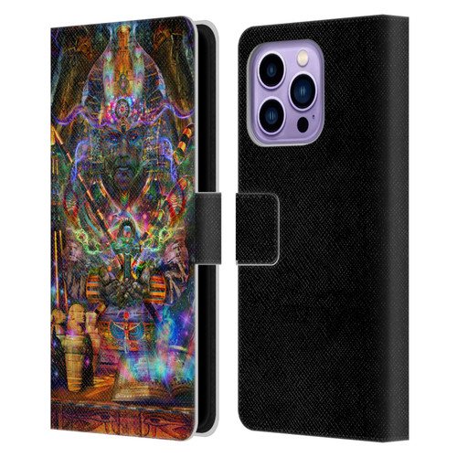 Jumbie Art Gods and Goddesses Osiris Leather Book Wallet Case Cover For Apple iPhone 14 Pro Max