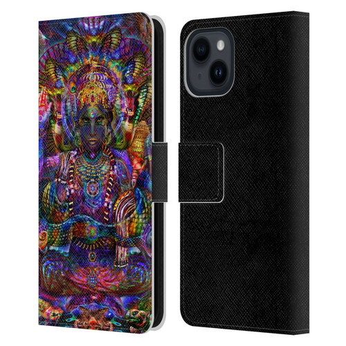 Jumbie Art Gods and Goddesses Vishnu Leather Book Wallet Case Cover For Apple iPhone 15