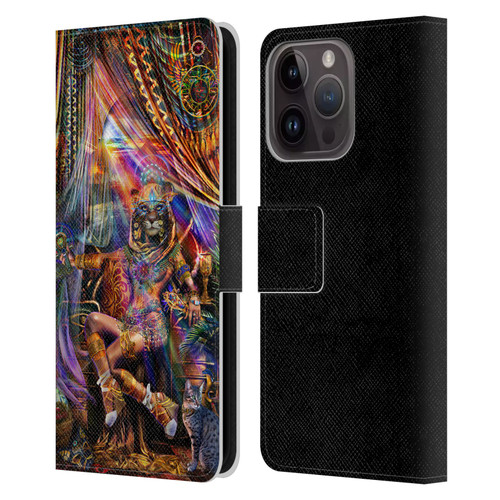 Jumbie Art Gods and Goddesses Bastet Leather Book Wallet Case Cover For Apple iPhone 15 Pro