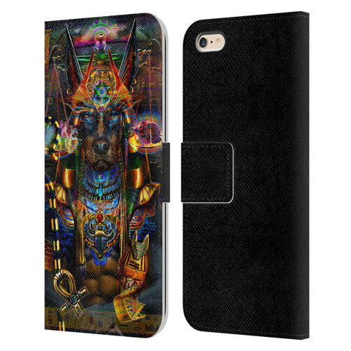 Jumbie Art Gods and Goddesses Anubis Leather Book Wallet Case Cover For Apple iPhone 6 Plus / iPhone 6s Plus