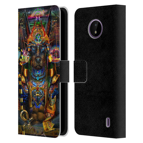 Jumbie Art Gods and Goddesses Anubis Leather Book Wallet Case Cover For Nokia C10 / C20