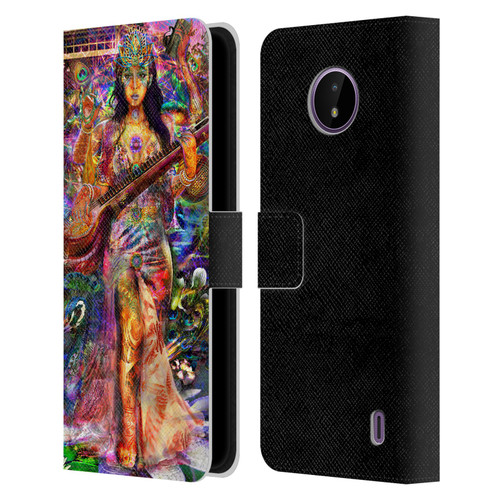 Jumbie Art Gods and Goddesses Saraswatti Leather Book Wallet Case Cover For Nokia C10 / C20