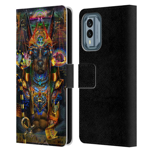 Jumbie Art Gods and Goddesses Anubis Leather Book Wallet Case Cover For Nokia X30