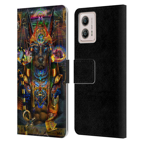 Jumbie Art Gods and Goddesses Anubis Leather Book Wallet Case Cover For Motorola Moto G53 5G
