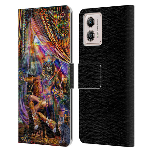 Jumbie Art Gods and Goddesses Bastet Leather Book Wallet Case Cover For Motorola Moto G53 5G