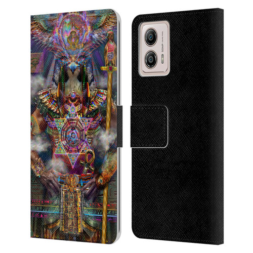 Jumbie Art Gods and Goddesses Horus Leather Book Wallet Case Cover For Motorola Moto G53 5G