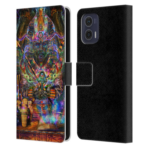 Jumbie Art Gods and Goddesses Osiris Leather Book Wallet Case Cover For Motorola Moto G73 5G