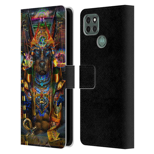 Jumbie Art Gods and Goddesses Anubis Leather Book Wallet Case Cover For Motorola Moto G9 Power