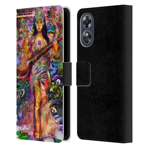 Jumbie Art Gods and Goddesses Saraswatti Leather Book Wallet Case Cover For OPPO A17