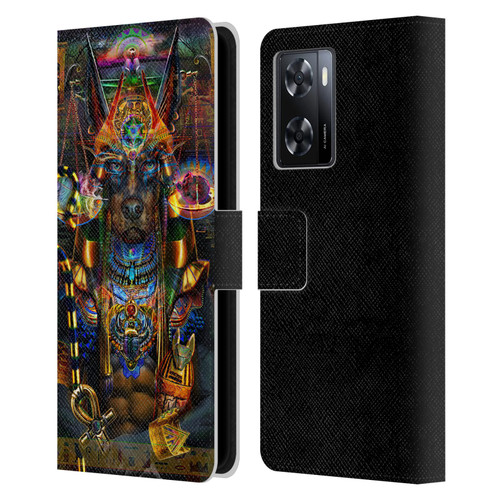 Jumbie Art Gods and Goddesses Anubis Leather Book Wallet Case Cover For OPPO A57s