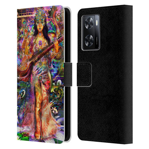 Jumbie Art Gods and Goddesses Saraswatti Leather Book Wallet Case Cover For OPPO A57s