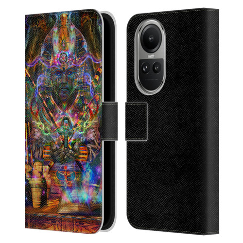 Jumbie Art Gods and Goddesses Osiris Leather Book Wallet Case Cover For OPPO Reno10 5G / Reno10 Pro 5G