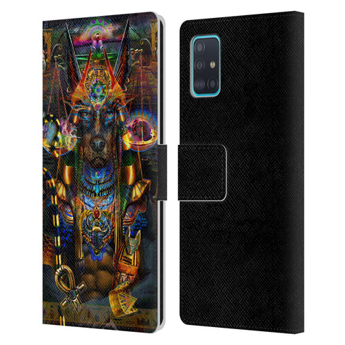 Jumbie Art Gods and Goddesses Anubis Leather Book Wallet Case Cover For Samsung Galaxy A51 (2019)