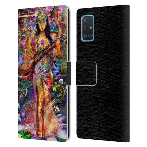 Jumbie Art Gods and Goddesses Saraswatti Leather Book Wallet Case Cover For Samsung Galaxy A51 (2019)