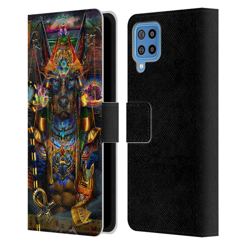 Jumbie Art Gods and Goddesses Anubis Leather Book Wallet Case Cover For Samsung Galaxy F22 (2021)