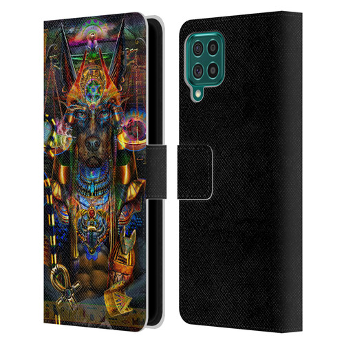 Jumbie Art Gods and Goddesses Anubis Leather Book Wallet Case Cover For Samsung Galaxy F62 (2021)