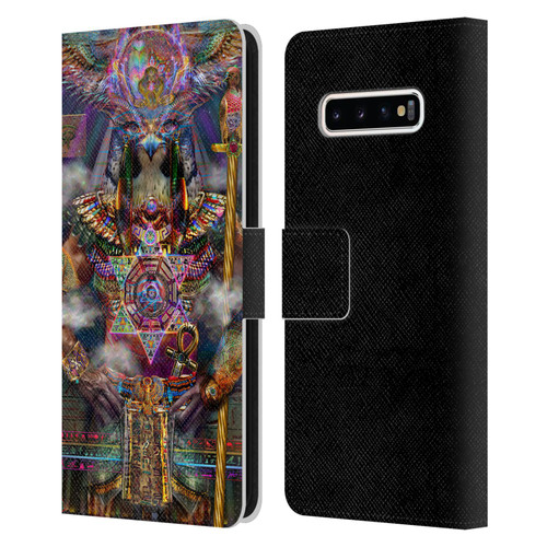 Jumbie Art Gods and Goddesses Horus Leather Book Wallet Case Cover For Samsung Galaxy S10+ / S10 Plus