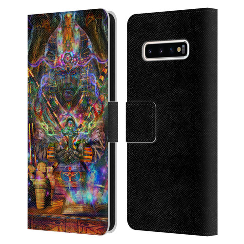 Jumbie Art Gods and Goddesses Osiris Leather Book Wallet Case Cover For Samsung Galaxy S10+ / S10 Plus