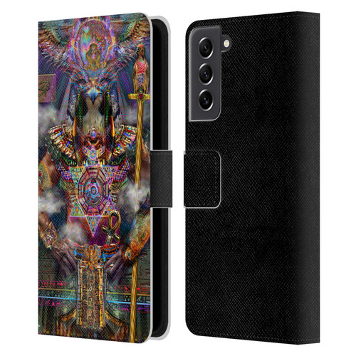 Jumbie Art Gods and Goddesses Horus Leather Book Wallet Case Cover For Samsung Galaxy S21 FE 5G