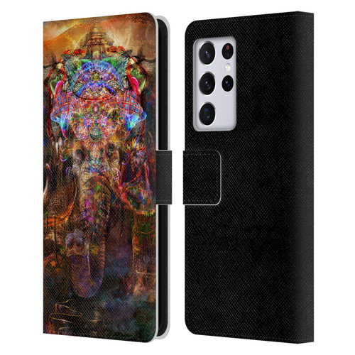 Jumbie Art Gods and Goddesses Ganesha Leather Book Wallet Case Cover For Samsung Galaxy S21 Ultra 5G