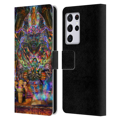 Jumbie Art Gods and Goddesses Osiris Leather Book Wallet Case Cover For Samsung Galaxy S21 Ultra 5G