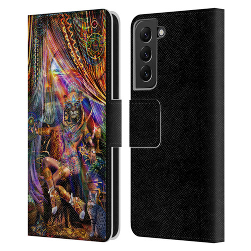 Jumbie Art Gods and Goddesses Bastet Leather Book Wallet Case Cover For Samsung Galaxy S22+ 5G
