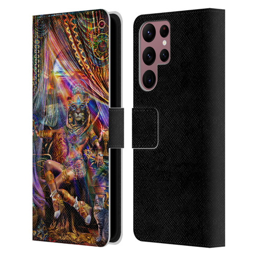 Jumbie Art Gods and Goddesses Bastet Leather Book Wallet Case Cover For Samsung Galaxy S22 Ultra 5G