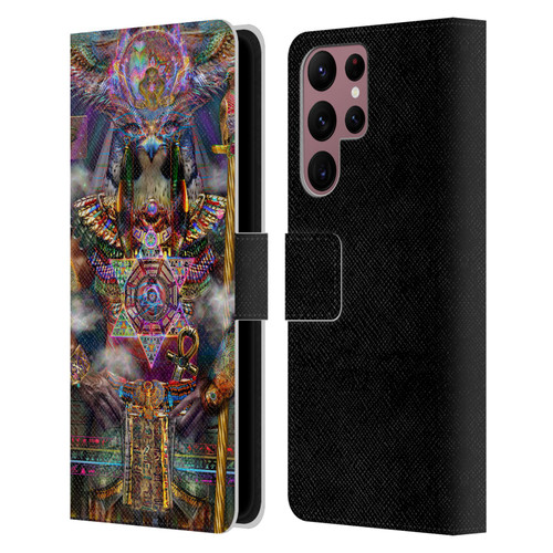 Jumbie Art Gods and Goddesses Horus Leather Book Wallet Case Cover For Samsung Galaxy S22 Ultra 5G
