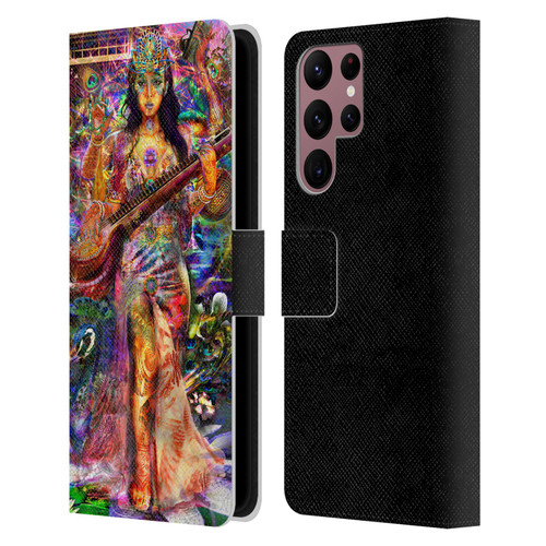 Jumbie Art Gods and Goddesses Saraswatti Leather Book Wallet Case Cover For Samsung Galaxy S22 Ultra 5G