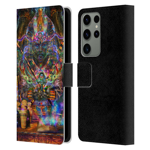 Jumbie Art Gods and Goddesses Osiris Leather Book Wallet Case Cover For Samsung Galaxy S23 Ultra 5G