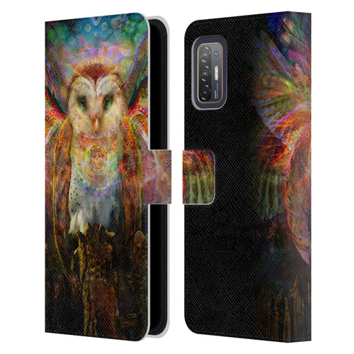 Jumbie Art Visionary Owl Leather Book Wallet Case Cover For HTC Desire 21 Pro 5G