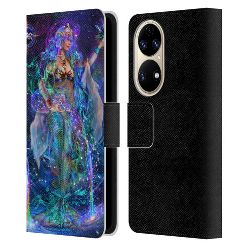 Jumbie Art Visionary Aquarius Leather Book Wallet Case Cover For Huawei P50