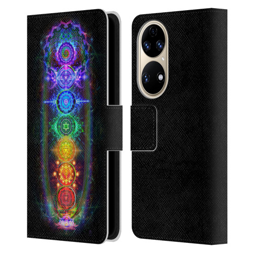 Jumbie Art Visionary Chakras Leather Book Wallet Case Cover For Huawei P50