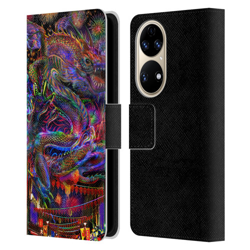 Jumbie Art Visionary Dragon Leather Book Wallet Case Cover For Huawei P50