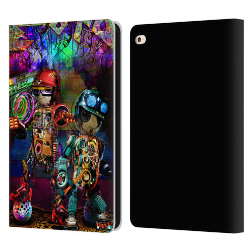 Jumbie Art Visionary Boombox Robots Leather Book Wallet Case Cover For Apple iPad Air 2 (2014)