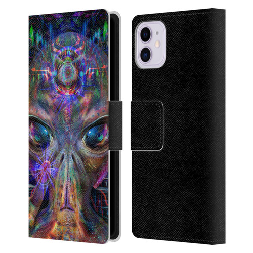 Jumbie Art Visionary Alien Leather Book Wallet Case Cover For Apple iPhone 11