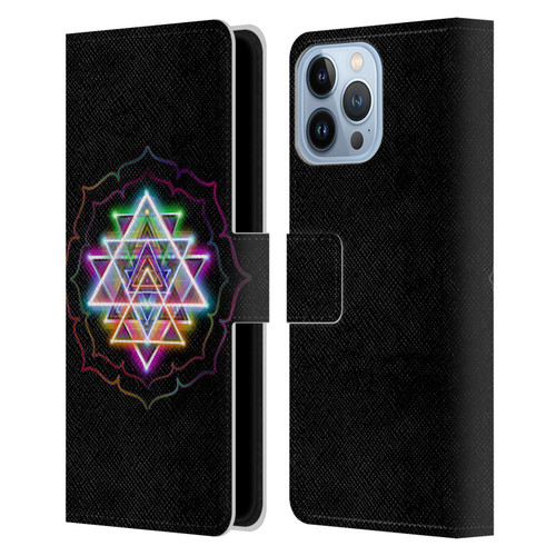 Jumbie Art Visionary Sri Yantra Leather Book Wallet Case Cover For Apple iPhone 13 Pro Max