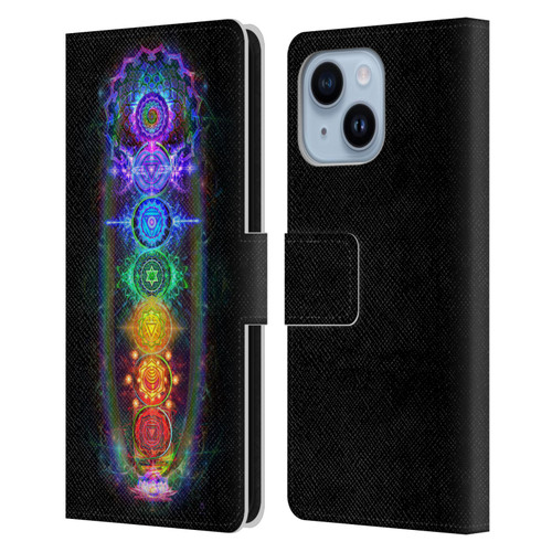 Jumbie Art Visionary Chakras Leather Book Wallet Case Cover For Apple iPhone 14 Plus