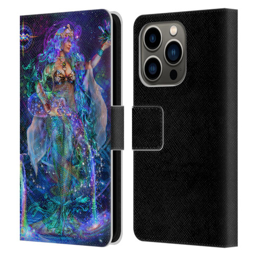 Jumbie Art Visionary Aquarius Leather Book Wallet Case Cover For Apple iPhone 14 Pro