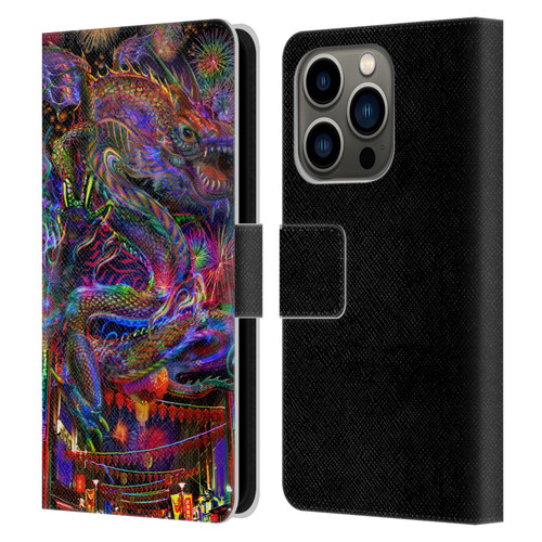 Jumbie Art Visionary Dragon Leather Book Wallet Case Cover For Apple iPhone 14 Pro