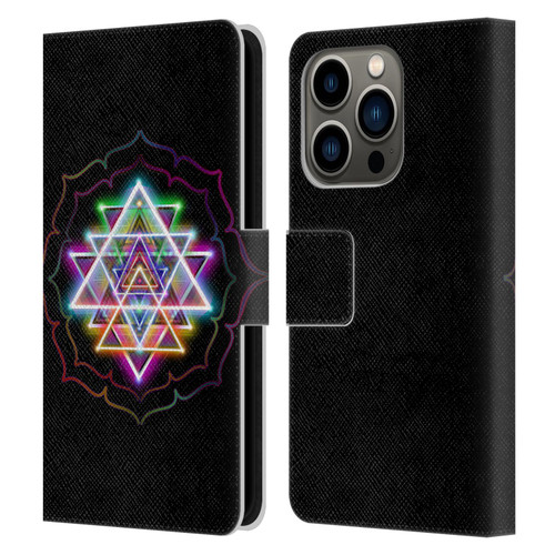 Jumbie Art Visionary Sri Yantra Leather Book Wallet Case Cover For Apple iPhone 14 Pro