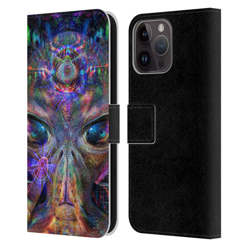 Jumbie Art Visionary Alien Leather Book Wallet Case Cover For Apple iPhone 15 Pro Max