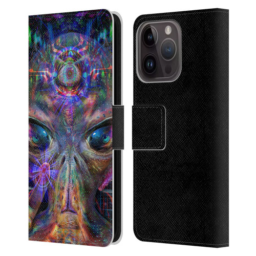 Jumbie Art Visionary Alien Leather Book Wallet Case Cover For Apple iPhone 15 Pro