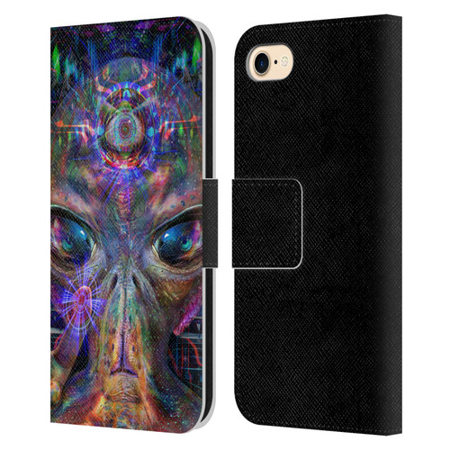 Jumbie Art Visionary Alien Leather Book Wallet Case Cover For Apple iPhone 7 / 8 / SE 2020 & 2022