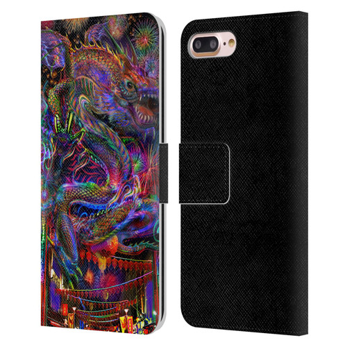 Jumbie Art Visionary Dragon Leather Book Wallet Case Cover For Apple iPhone 7 Plus / iPhone 8 Plus